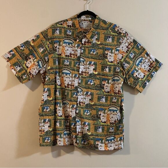 reyn spooner Other - Reyn Spooner Guy Buffet Hawaiian Shirt Chefs Ecole de Cuisine Paris Size XXL